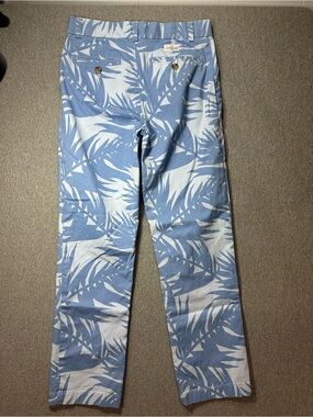 Boy’s Light Blue Palm-Print Casual Pants
